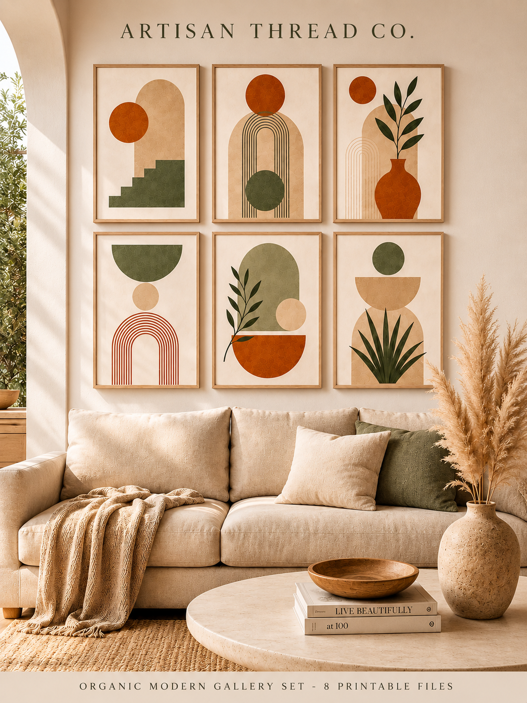 Boho Living Room with Wall Art